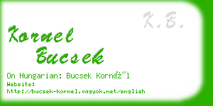 kornel bucsek business card